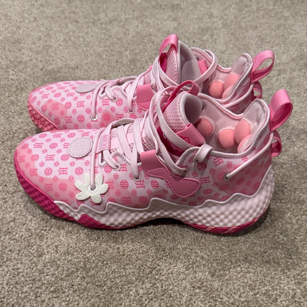 Adidas Mens Harden Vol. 6 pink monogram Sneakers Sz 7